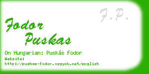 fodor puskas business card
